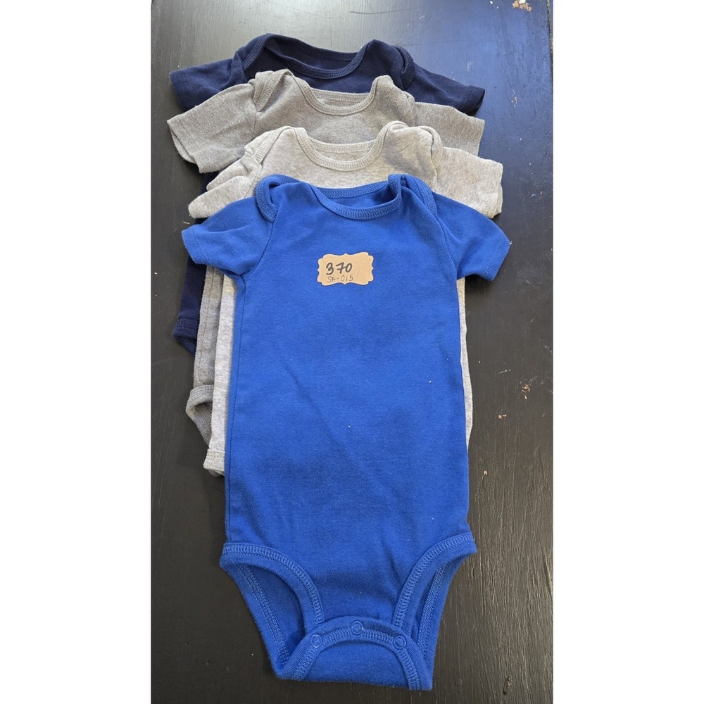 Simple Joys by Carters Baby Boys 4-Pack Short Sleeve Bodysuits Blue Gray 12M